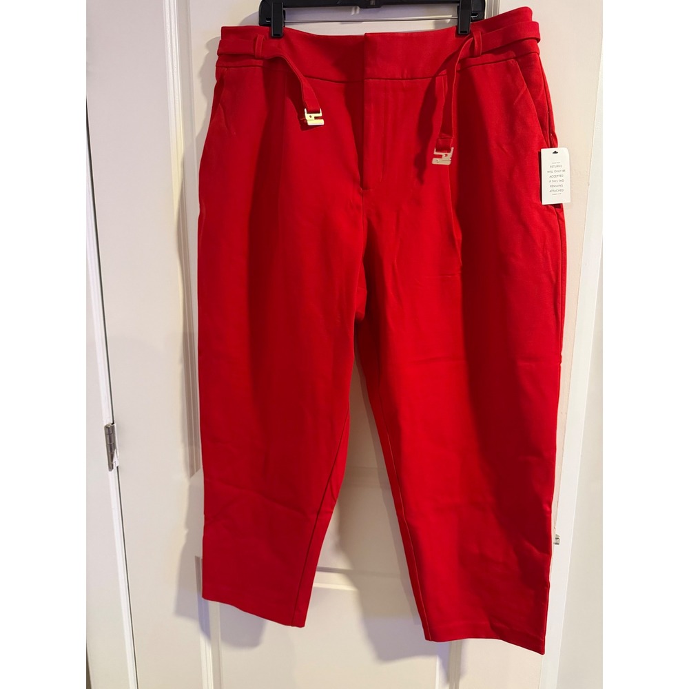 Eloquii Kady Fit Red Ankle Pants Plus Size 18 Professional Workwear Trousers